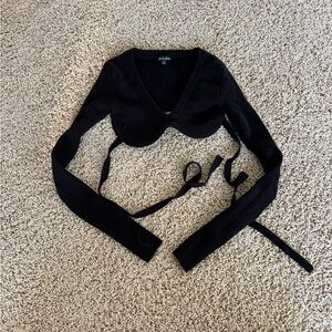 For love and lemons cropped bra Black Long Sleeve Crop Top